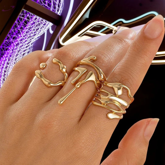 Bague Y2K Ouverte en Lave Irrégulière Y2K Outfit