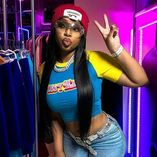 Crop Top Y2K "Pussy Wagon" Vintage Y2K Outfit