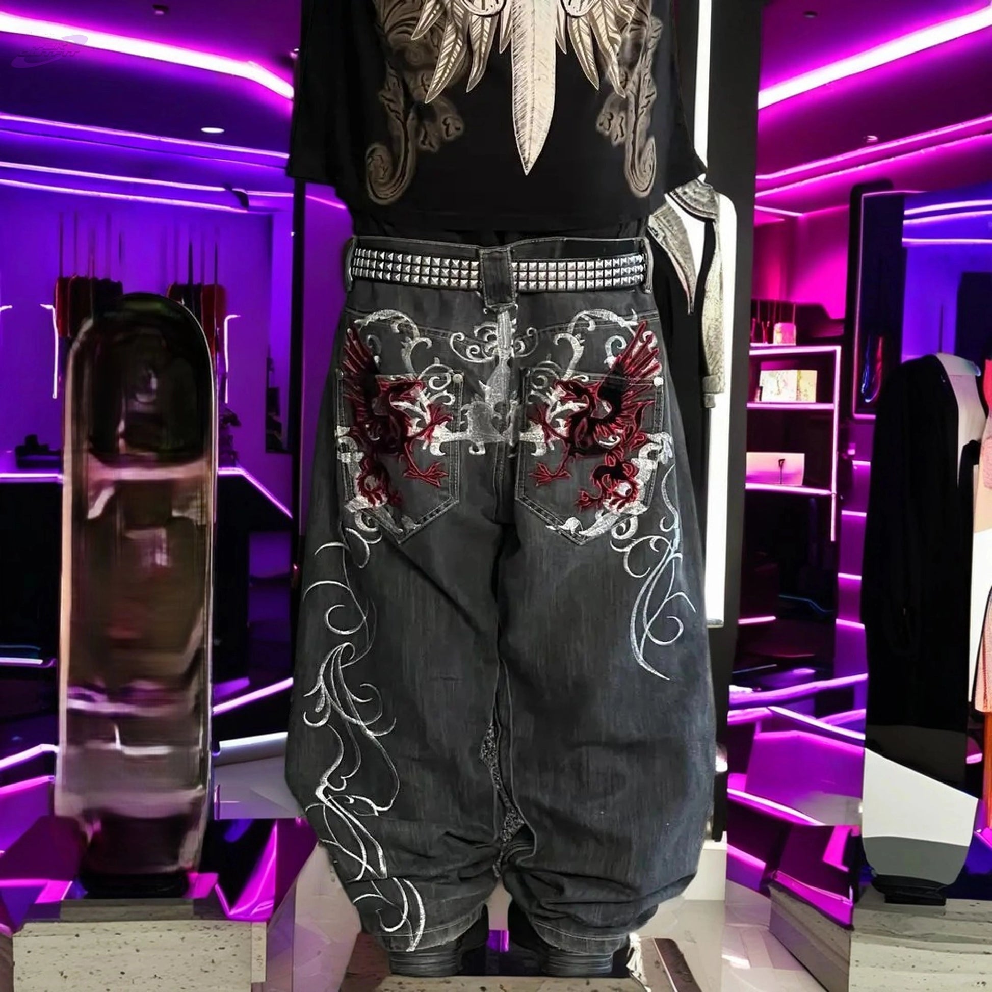 Jean baggy noir Y2K Rétro Y2K Outfit
