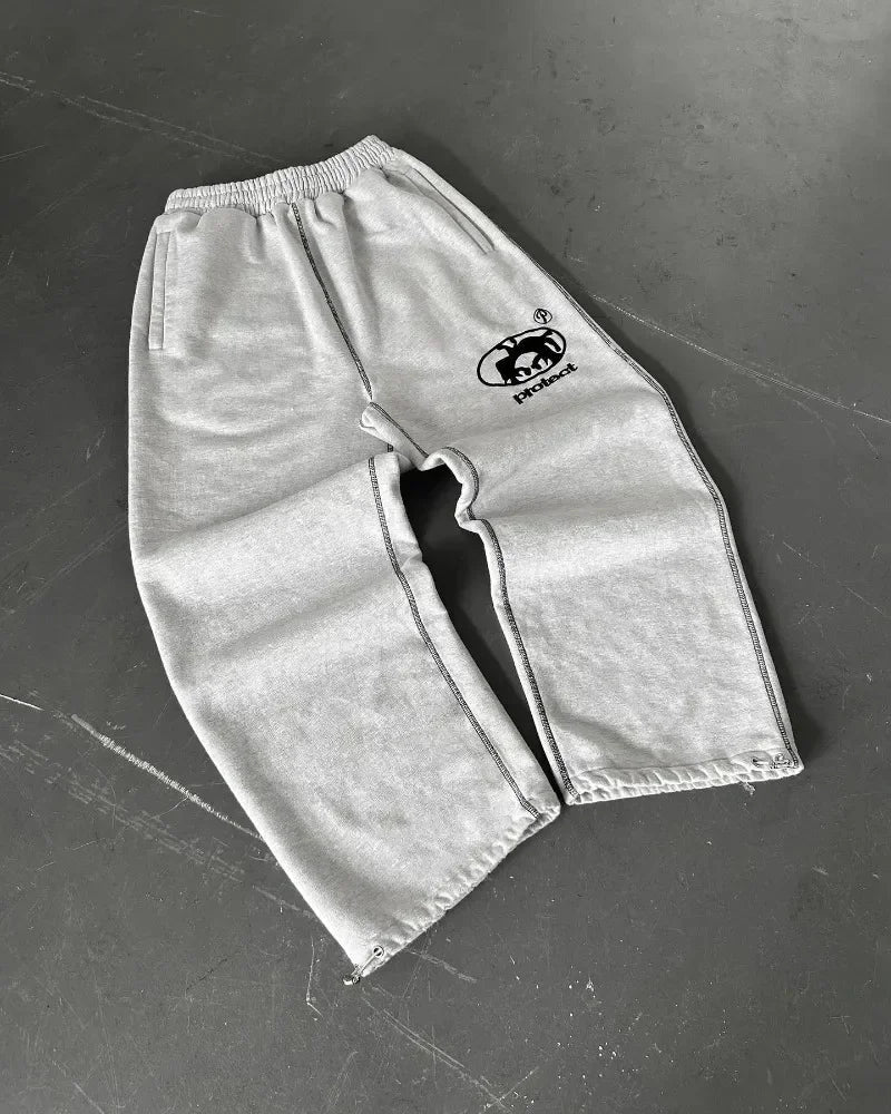 Street wear PROTECT Fashion Letter Broderie Pantalon de survêtement ample pour hommes et femmes Y2K Harajuku Hip-Hop Gothique Pantalon Joker décontracté y2k-outfit