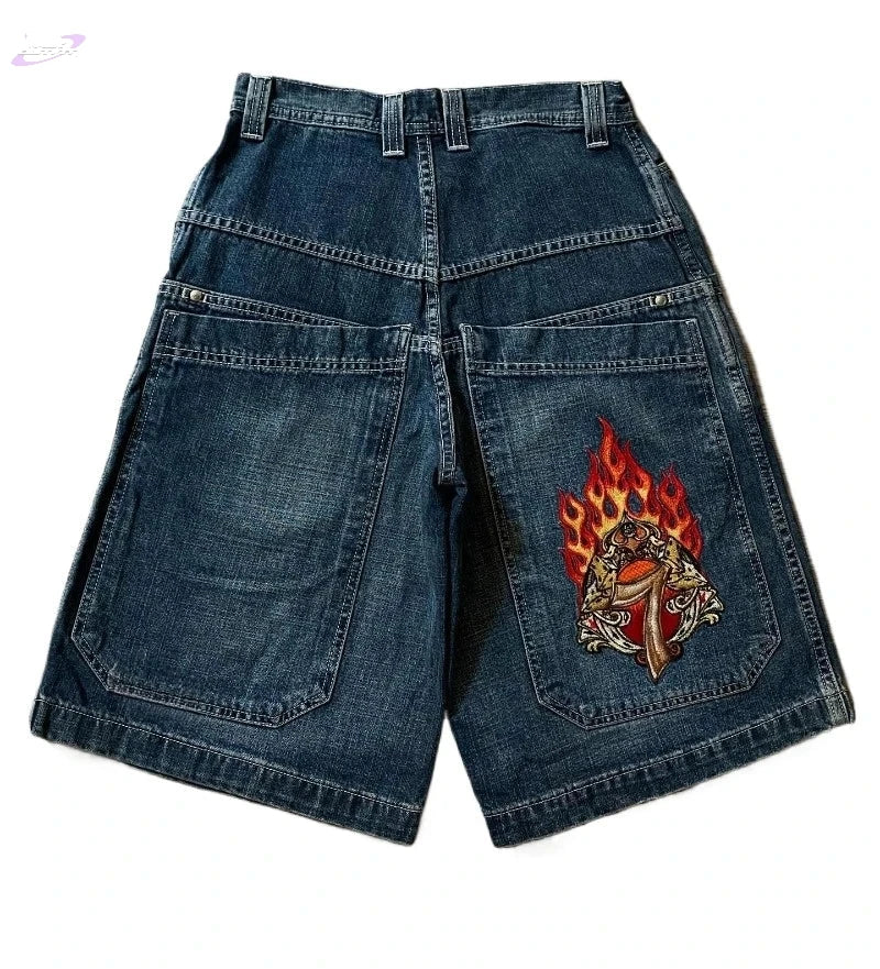 Short Baggy Y2K en Denim à Poches Y2K Outfit