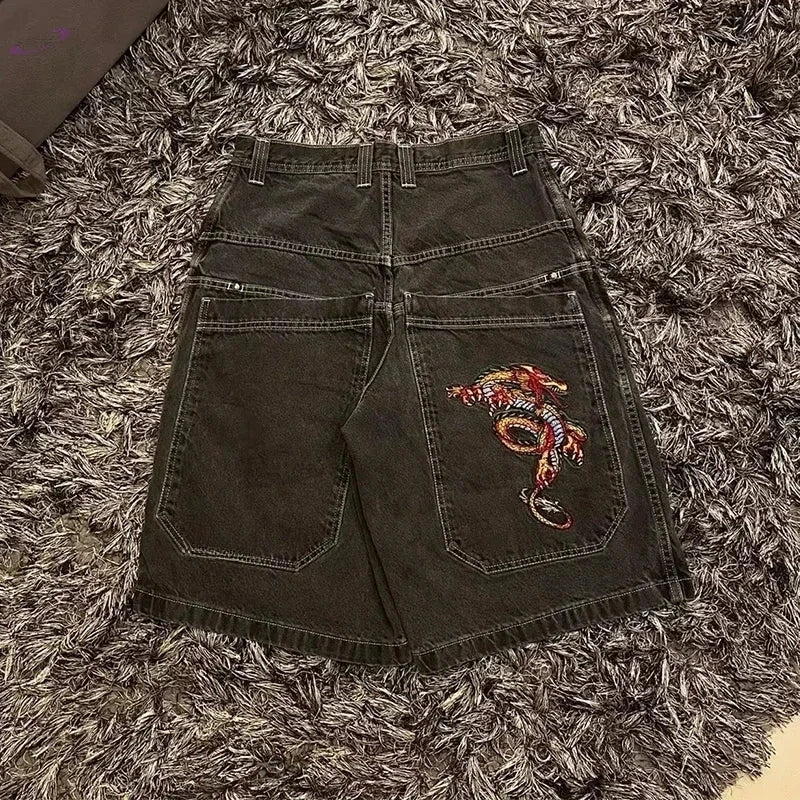 Short Baggy Y2K en Denim à Poches Y2K Outfit