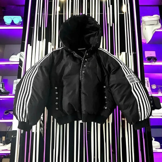 Veste Y2K Harajuku Ample Rayée Y2K Outfit