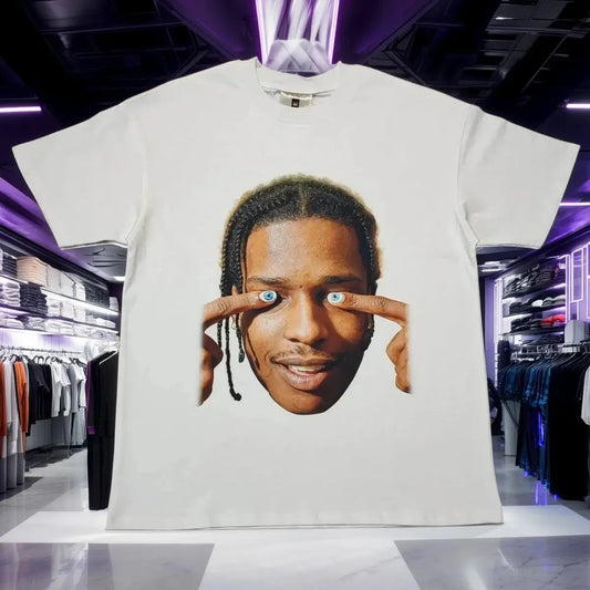 4Cooocoll-T-shirt rétro à manches courtes pour hommes, impression de tête surdimensionnée, étoile de basket-ball vintage, t-shirt de sport d'été, streetwear, 2024 (Copie) (Copie) (Copie) Y2K Outfit